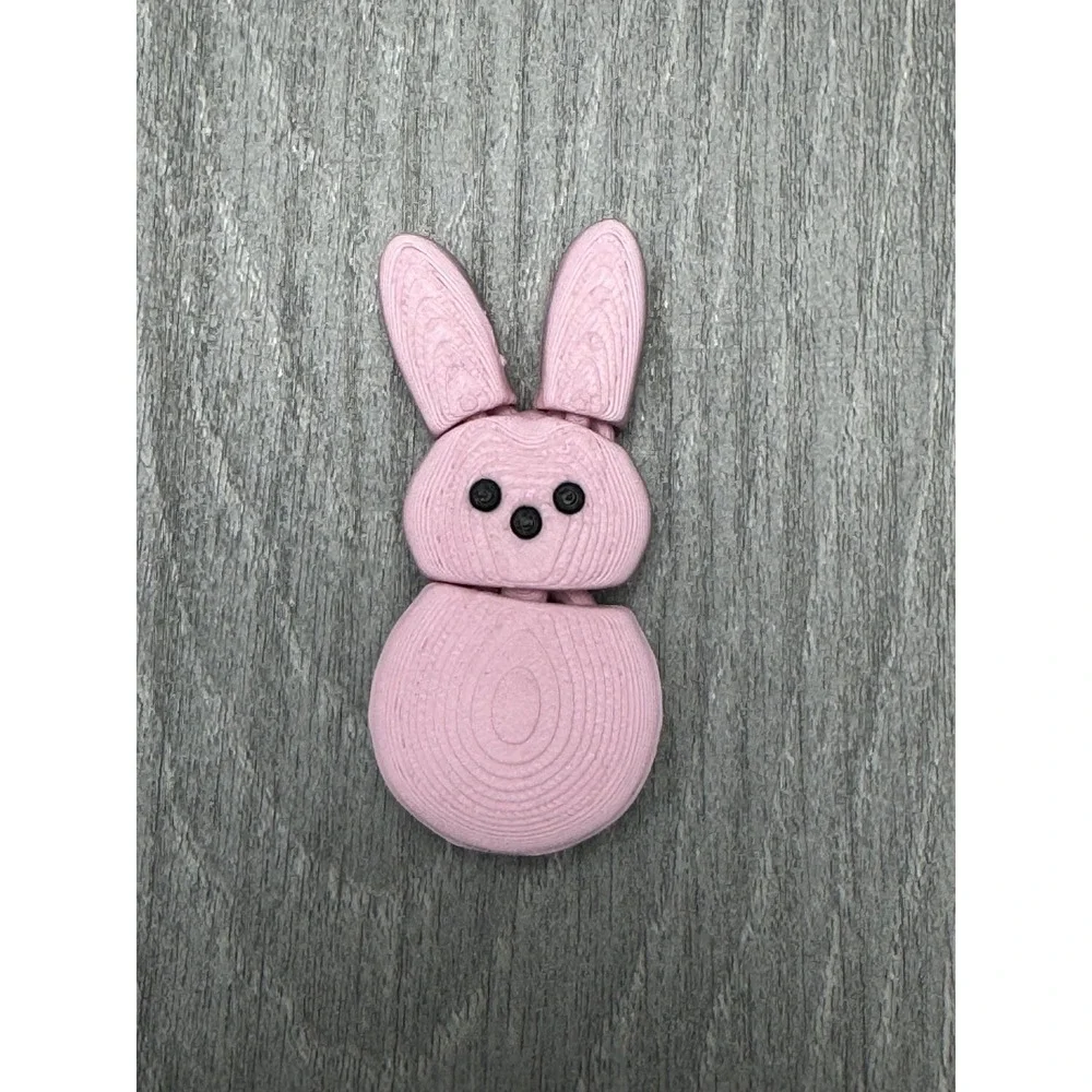 6 Pc - Easter Bunny‎ Fridge Magnets Fidget Articulated 3D Printed Rabbit Pastel